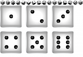 Игральный кубик с числом три - фото №1